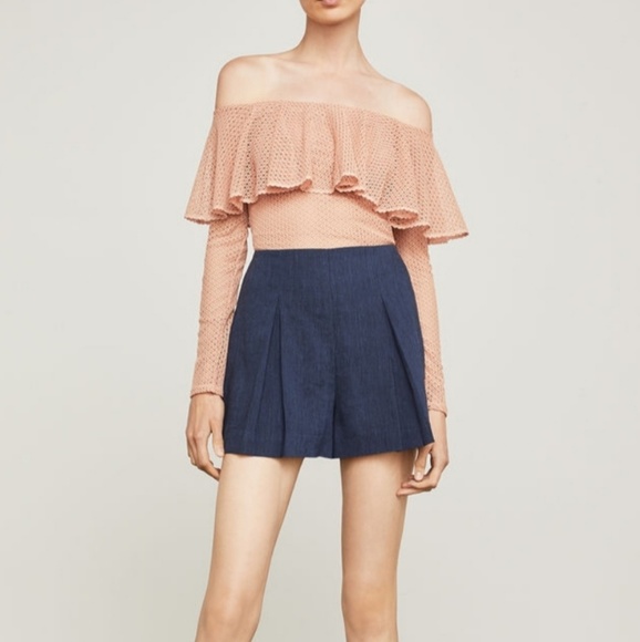 BCBGMAXAZRIA Womens Off-Shoulder Ruffle Bodysuit